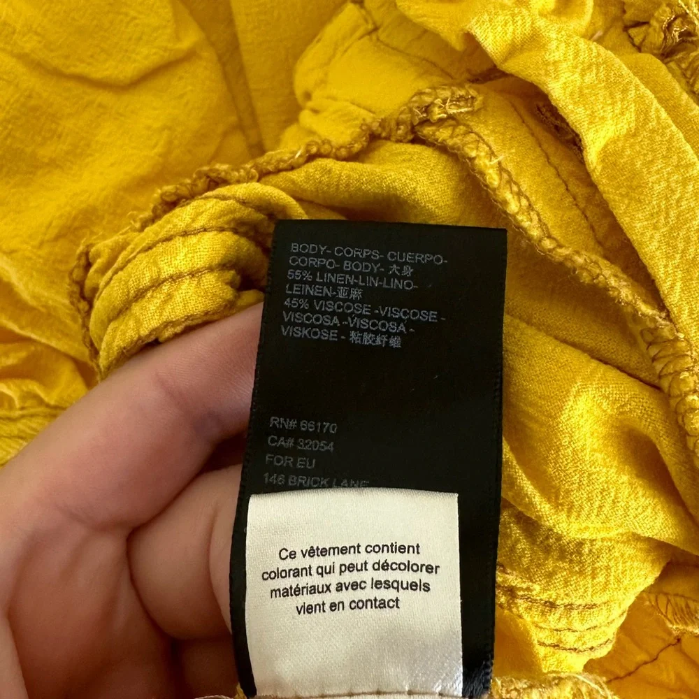 Urban Outfitters Linen Yellow High Rise Cargo Joggers - Picture 9 of 10